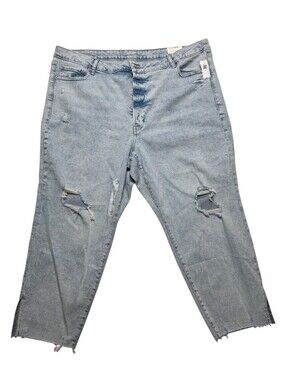 Old Navy High Rise O.G. Straight AnkleDistressed Jeans Light Wash 26